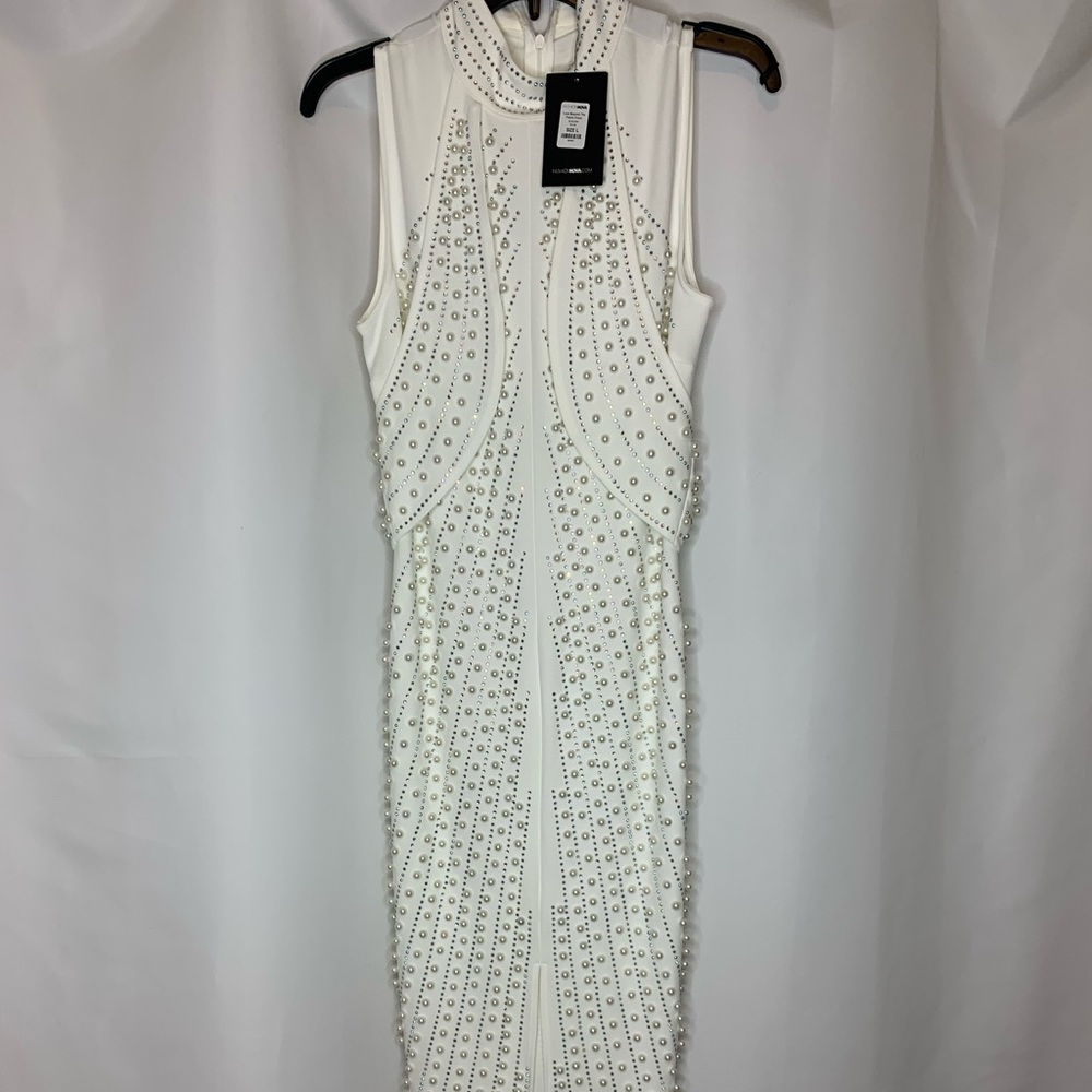 Bedazzled ankle length gown. Never worn with tag.